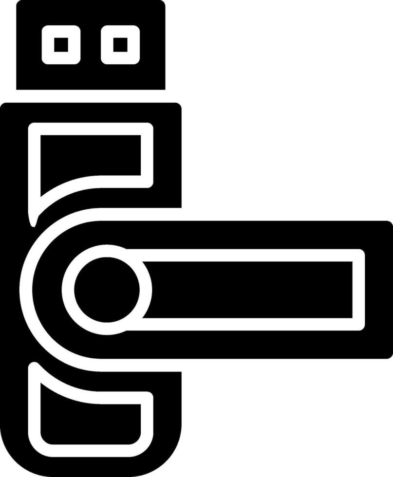 Pendrive Glyph Icon Design vector