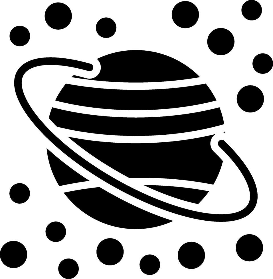 Planet Glyph Icon Design vector