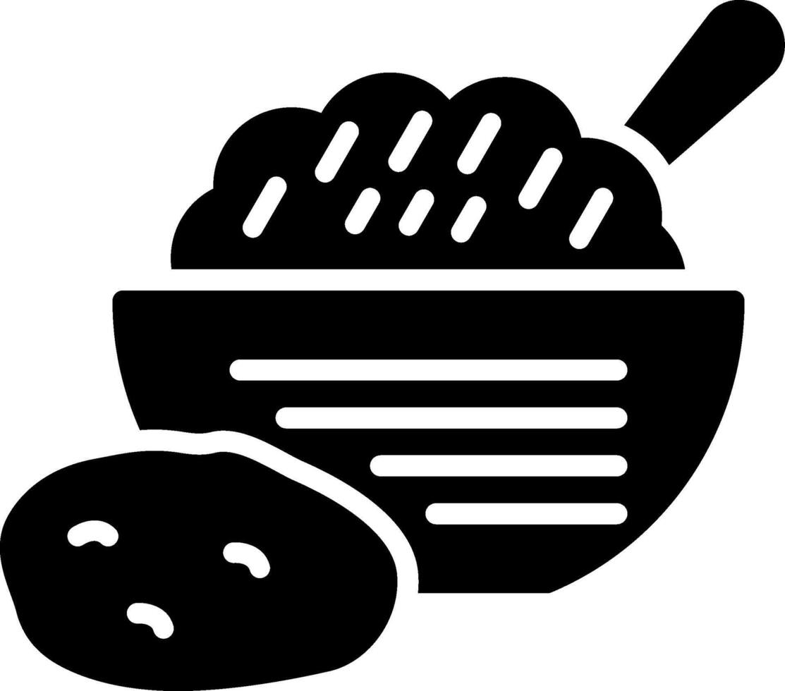 Mashed Potatoes Glyph Icon Design vector