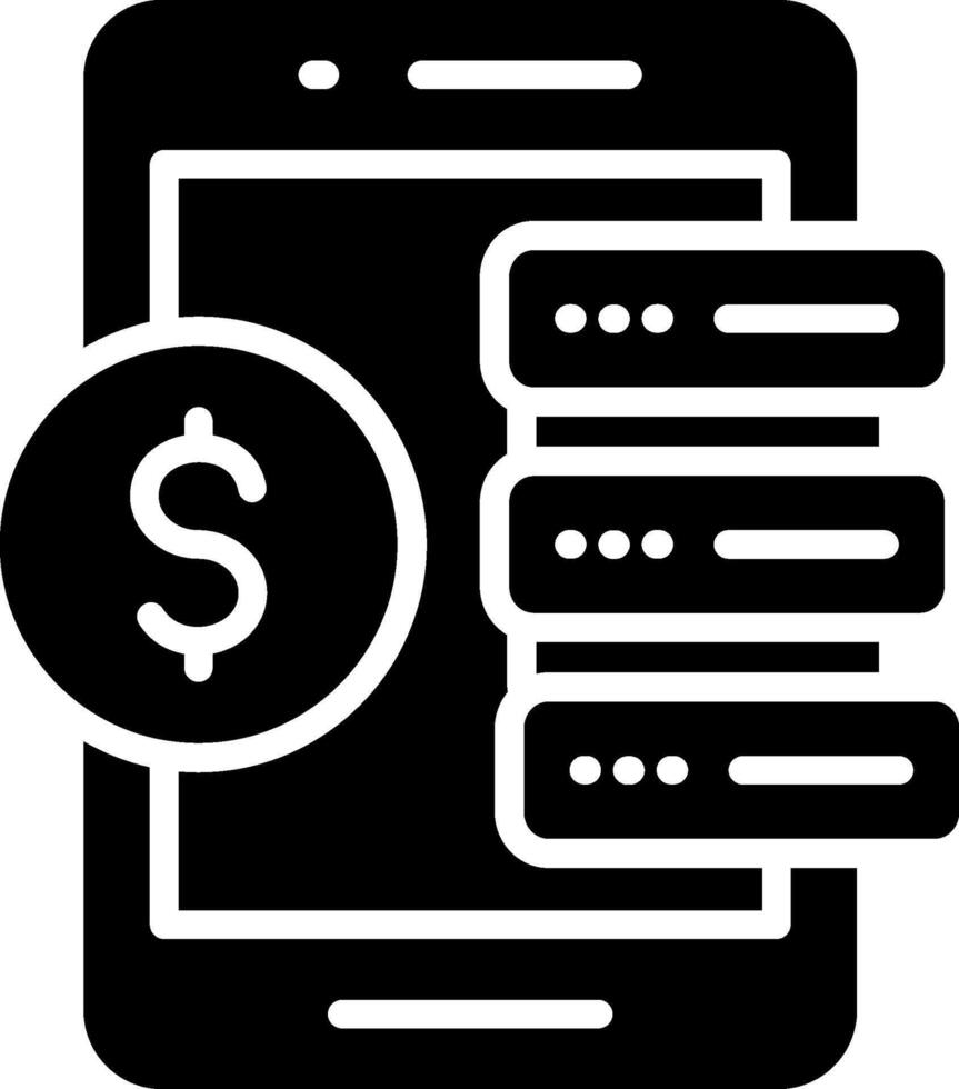 Mobile Data Restore Glyph Icon Design vector