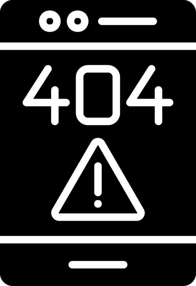 404 Error Glyph Icon Design vector