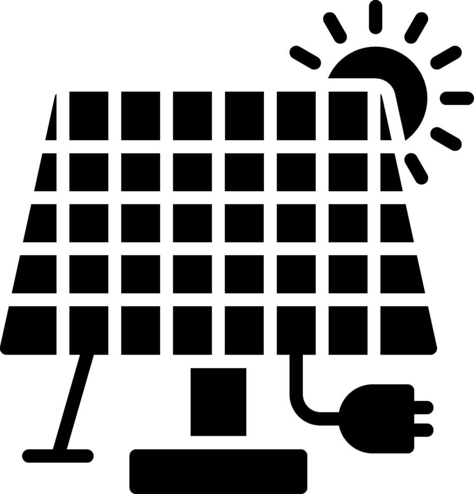 Solar Panel Glyph Icon Design vector