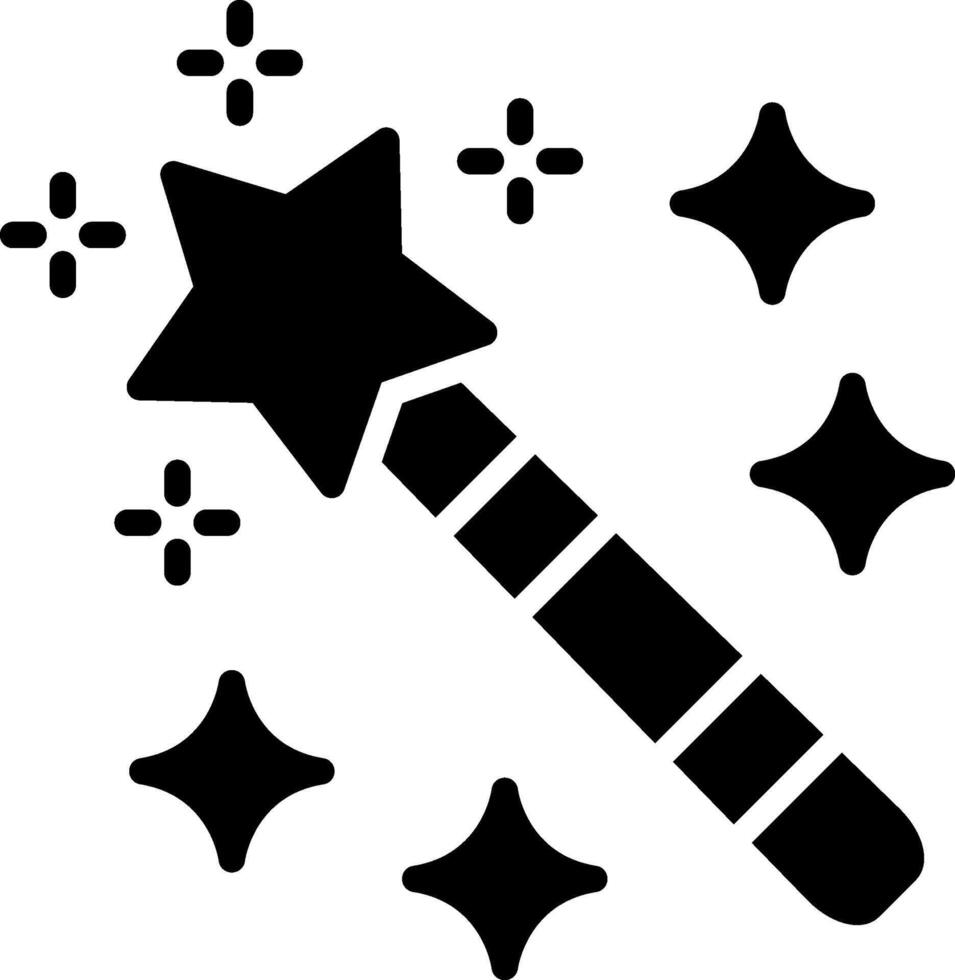 Magic Wand Glyph Icon Design vector