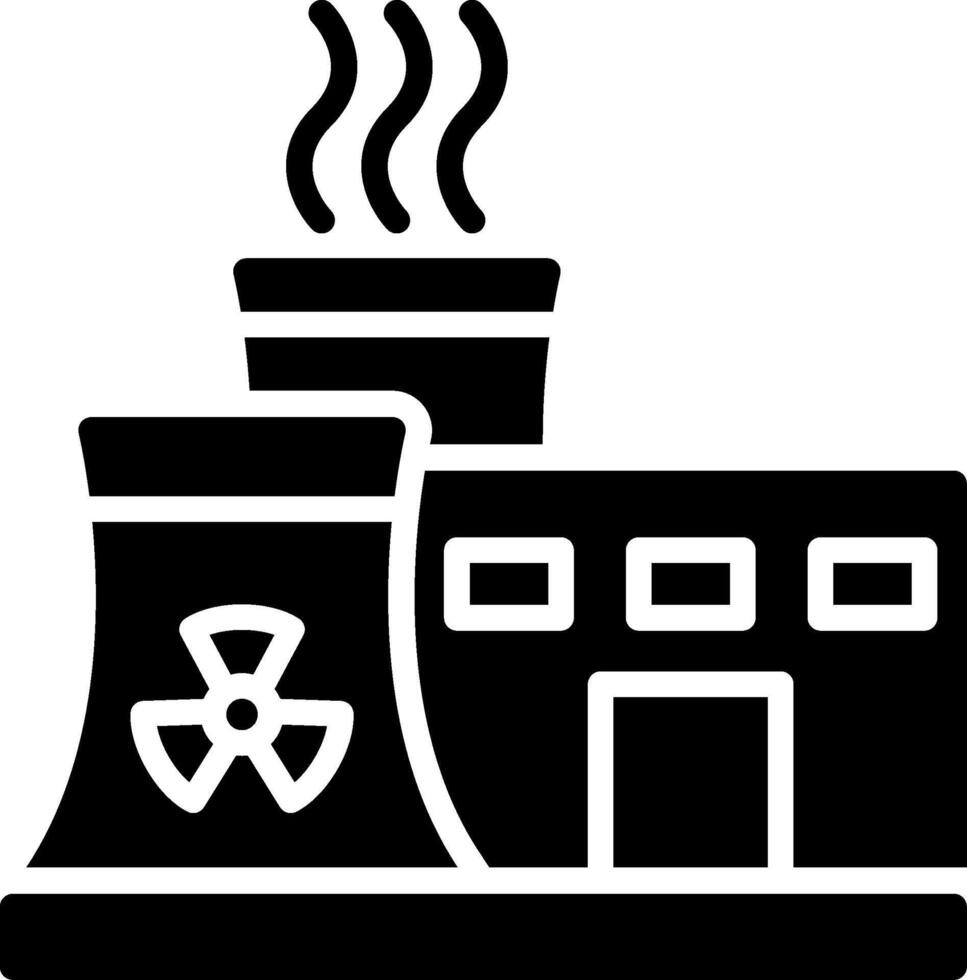 Nuclear Plant Glyph Icon Design vector