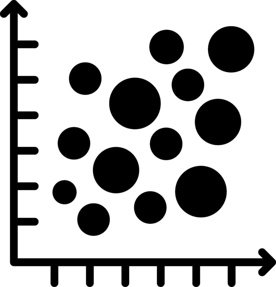 Bubble Graph Glyph Icon Design vector