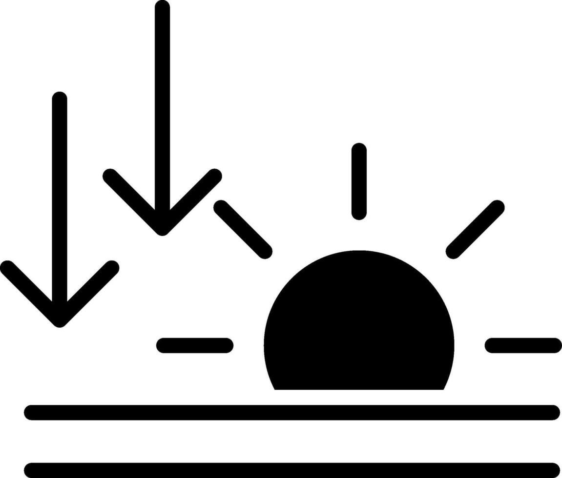 Sunset Glyph Icon Design vector