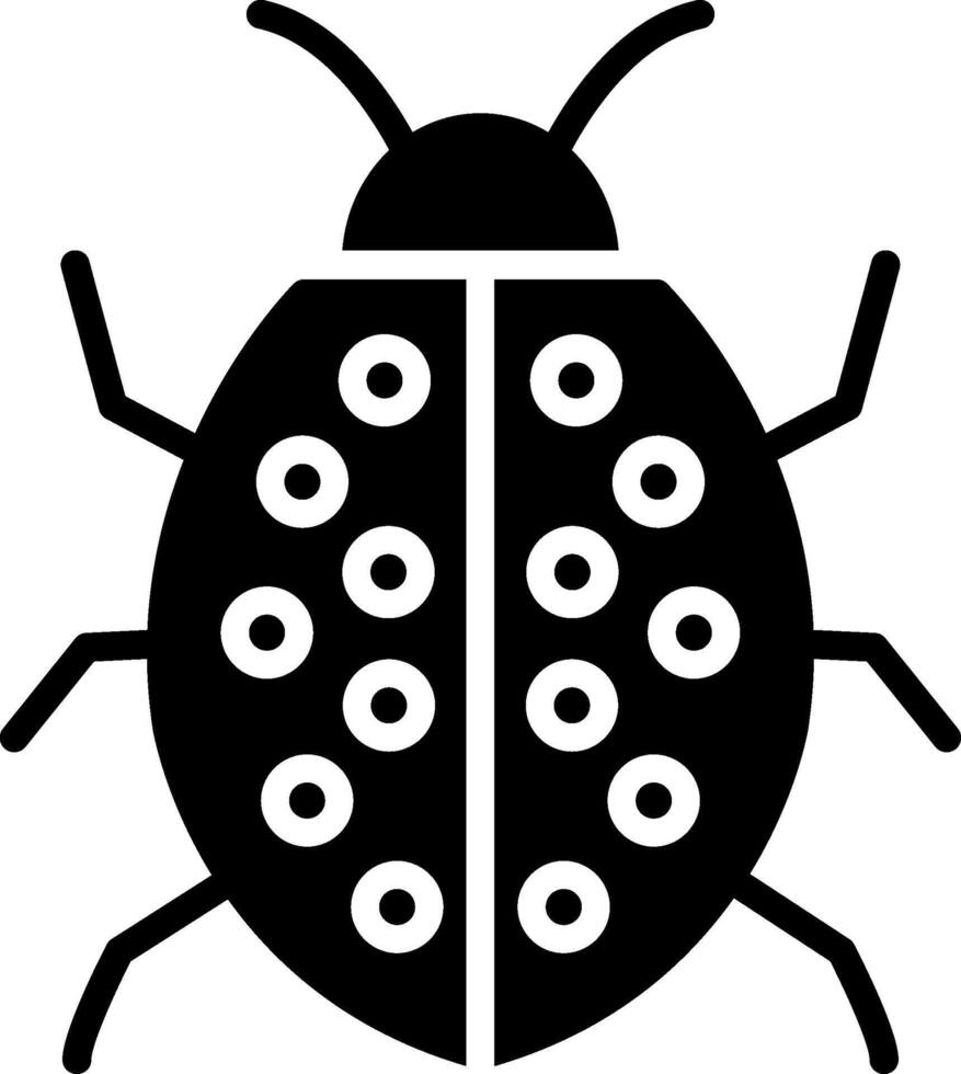 Ladybug Glyph Icon Design vector