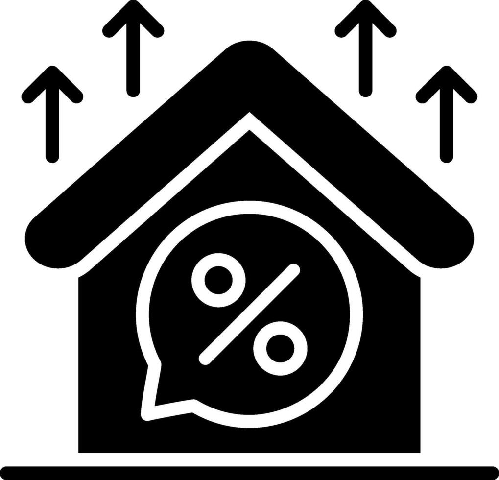 Mortgage Rate Glyph Icon Design vector