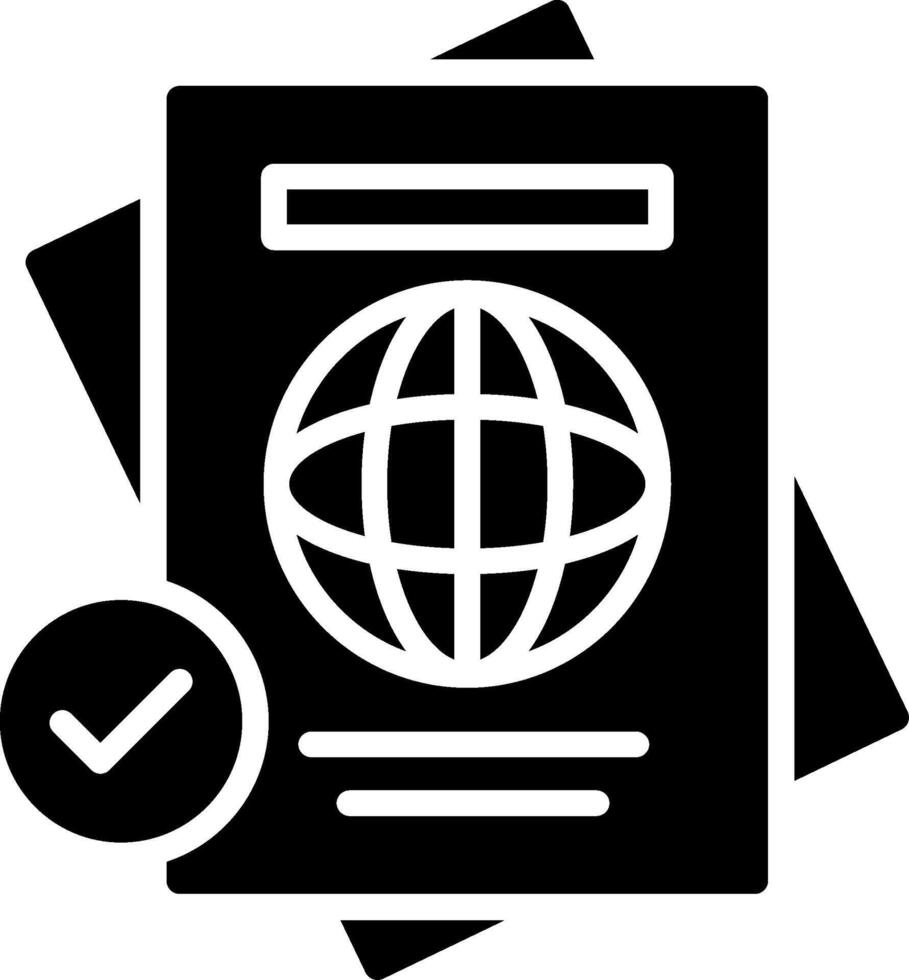 Passport Glyph Icon Design vector