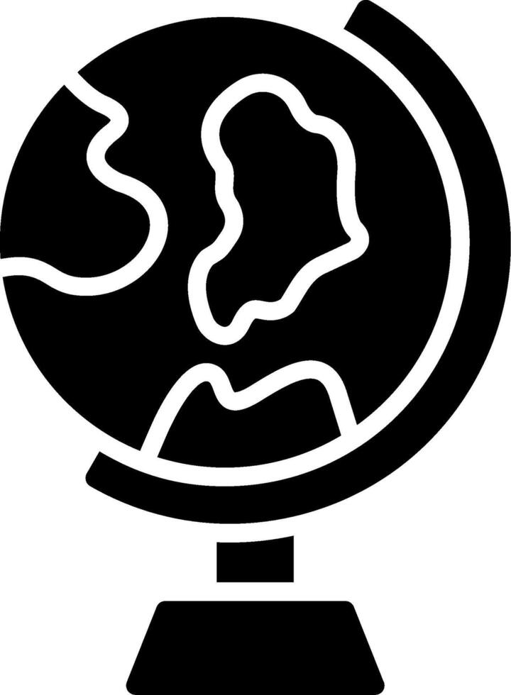 Earth Globe Glyph Icon Design vector