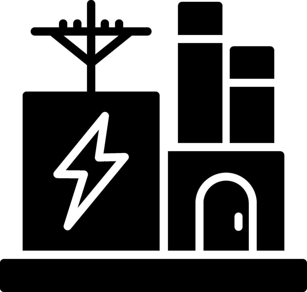 Electric Factory Glyph Icon Design vector
