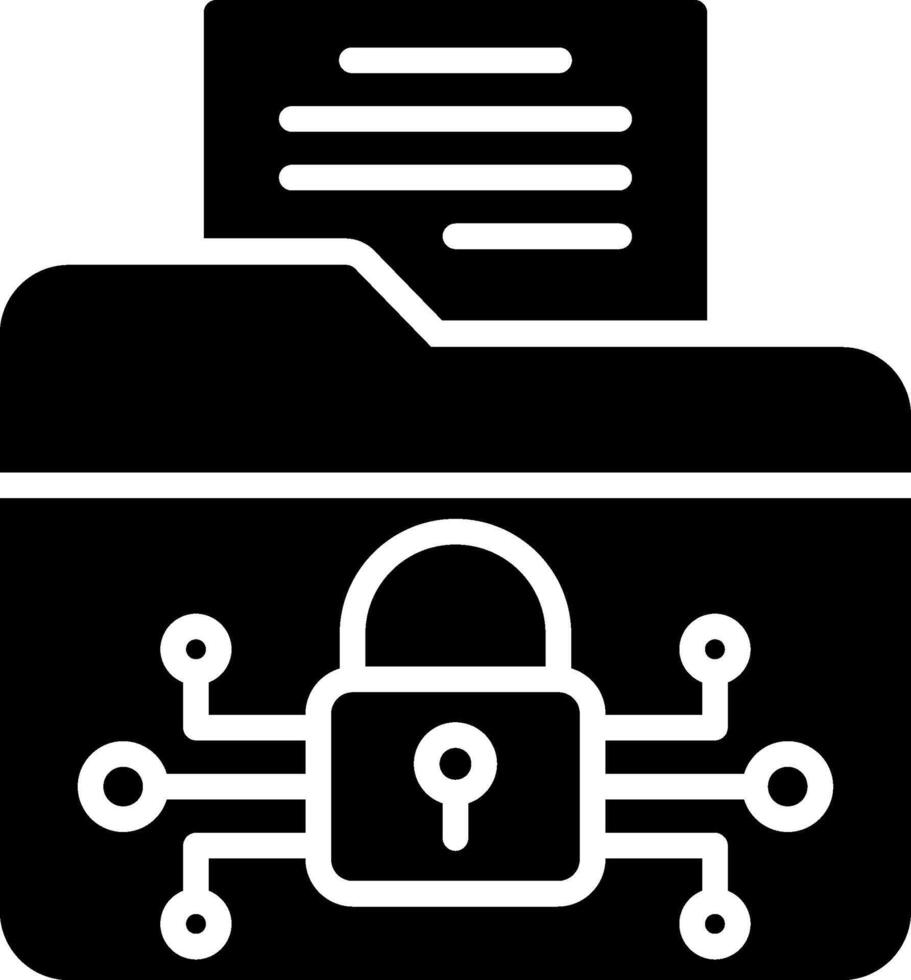 Data Encryption Glyph Icon Design vector