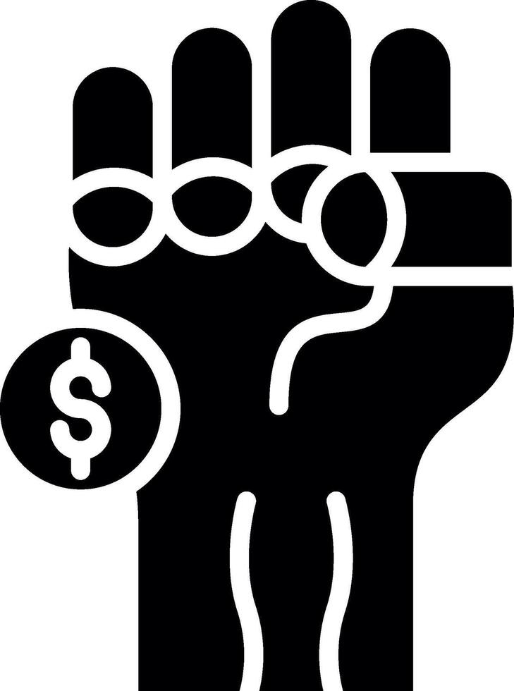 Fist Glyph Icon Design vector