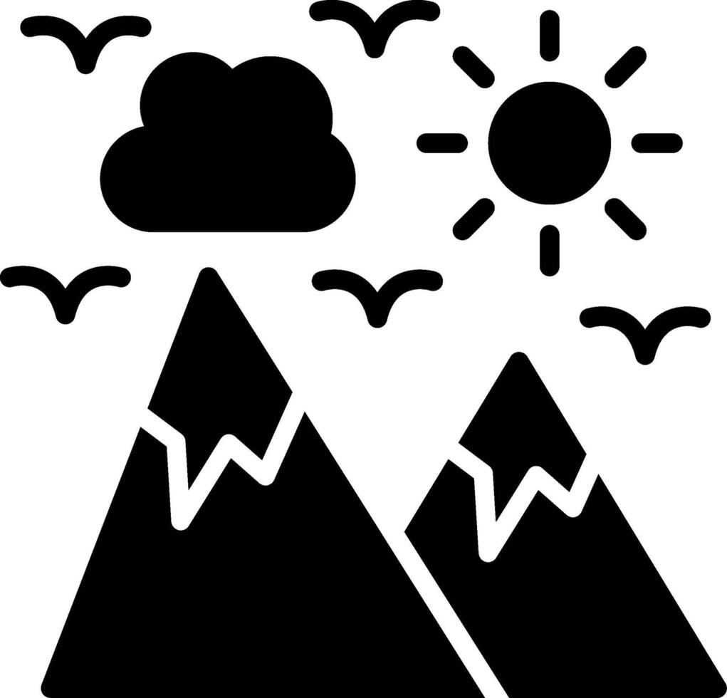 Mountain Glyph Icon Design vector
