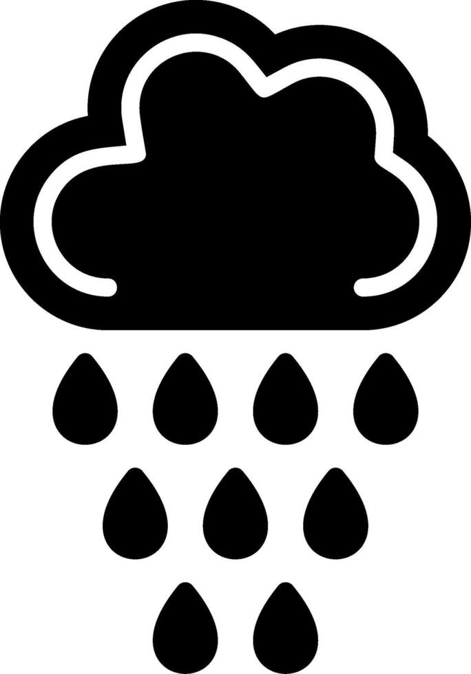 Rain Glyph Icon Design vector