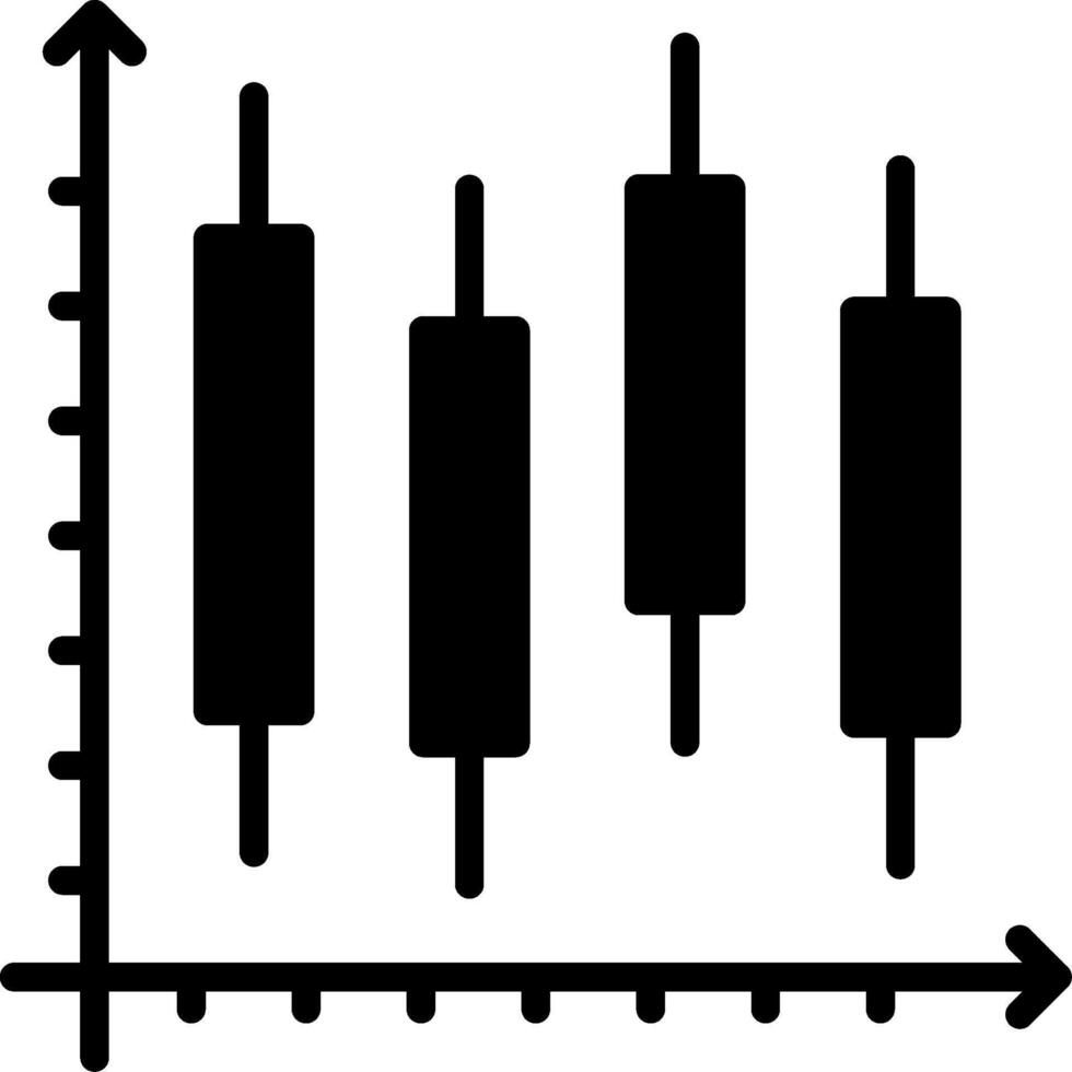 Stock Chart Glyph Icon Design vector