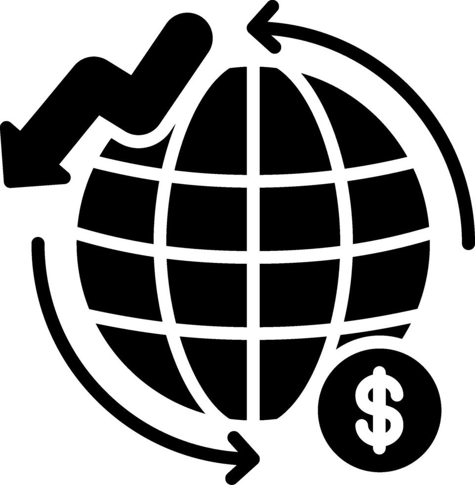 Global Economy Glyph Icon Design vector