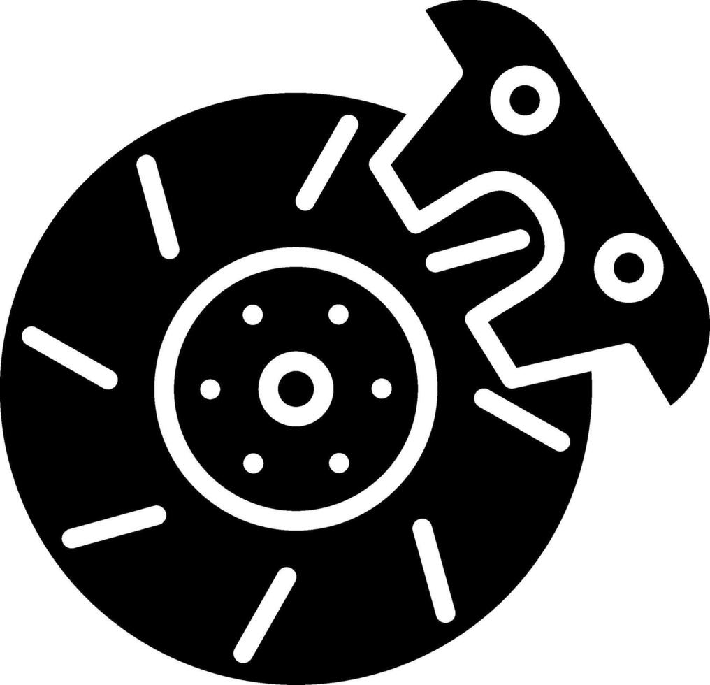 Disc Brake Glyph Icon Design vector