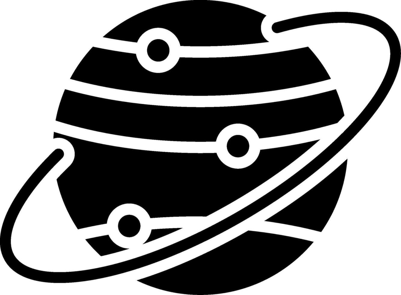 Saturn Glyph Icon Design vector