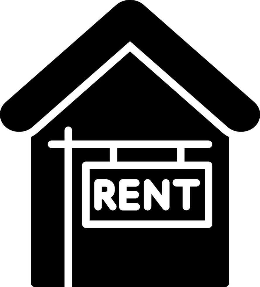 House For Rent Glyph Icon Design vector