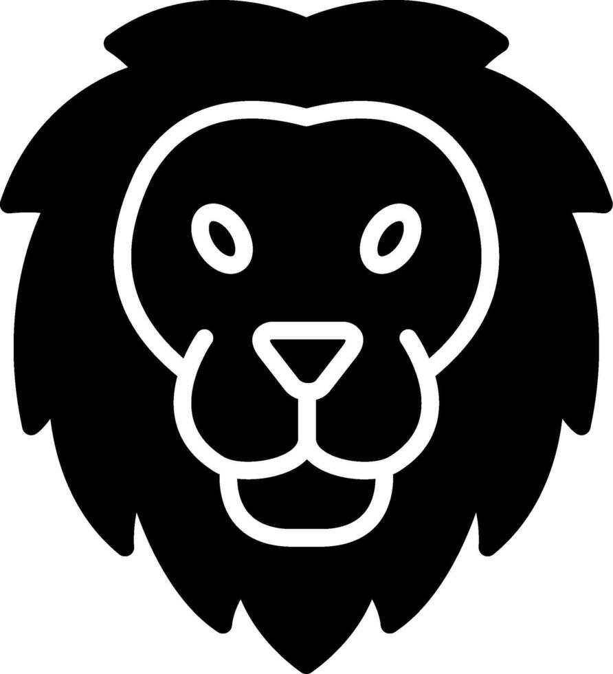 Lion Glyph Icon Design vector