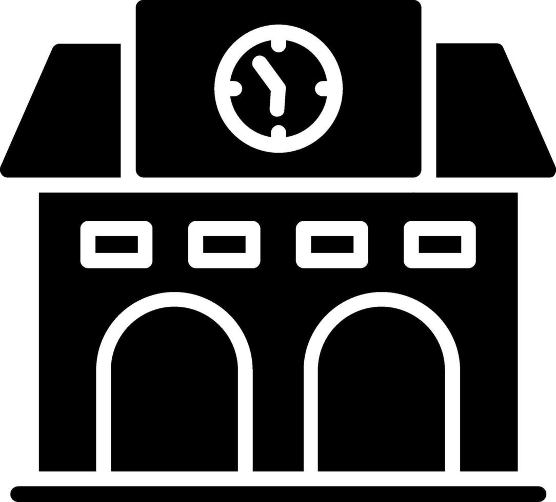 Station Glyph Icon Design vector
