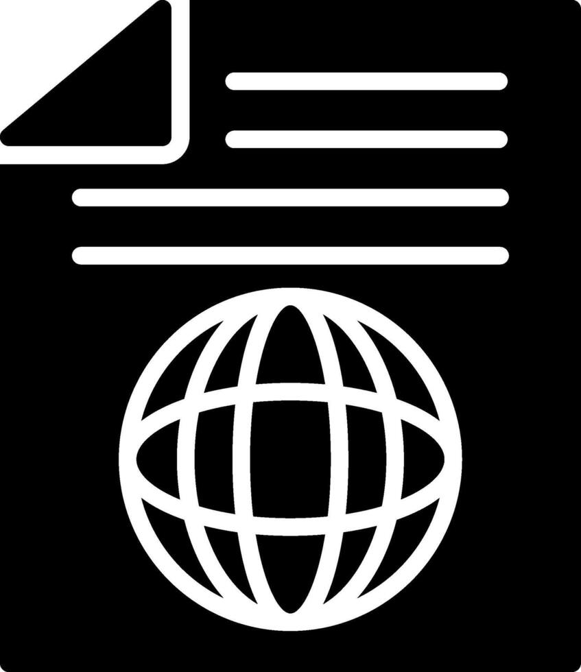 Web Document Glyph Icon Design vector