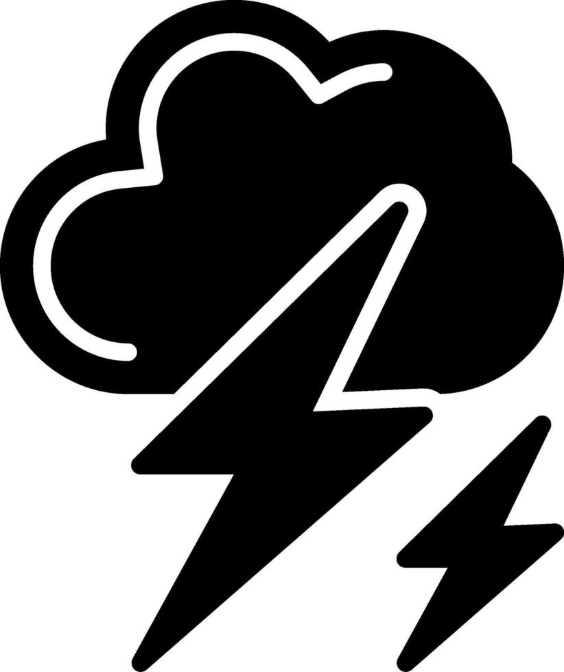 Lightning Glyph Icon Design vector