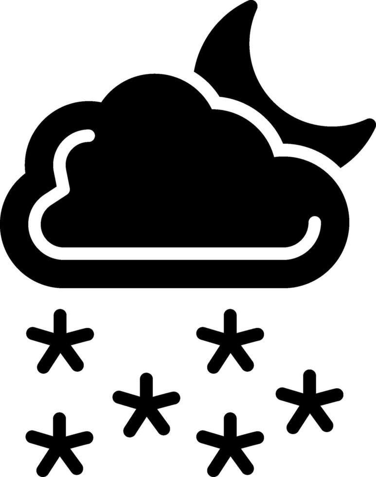 Night Snow Glyph Icon Design vector
