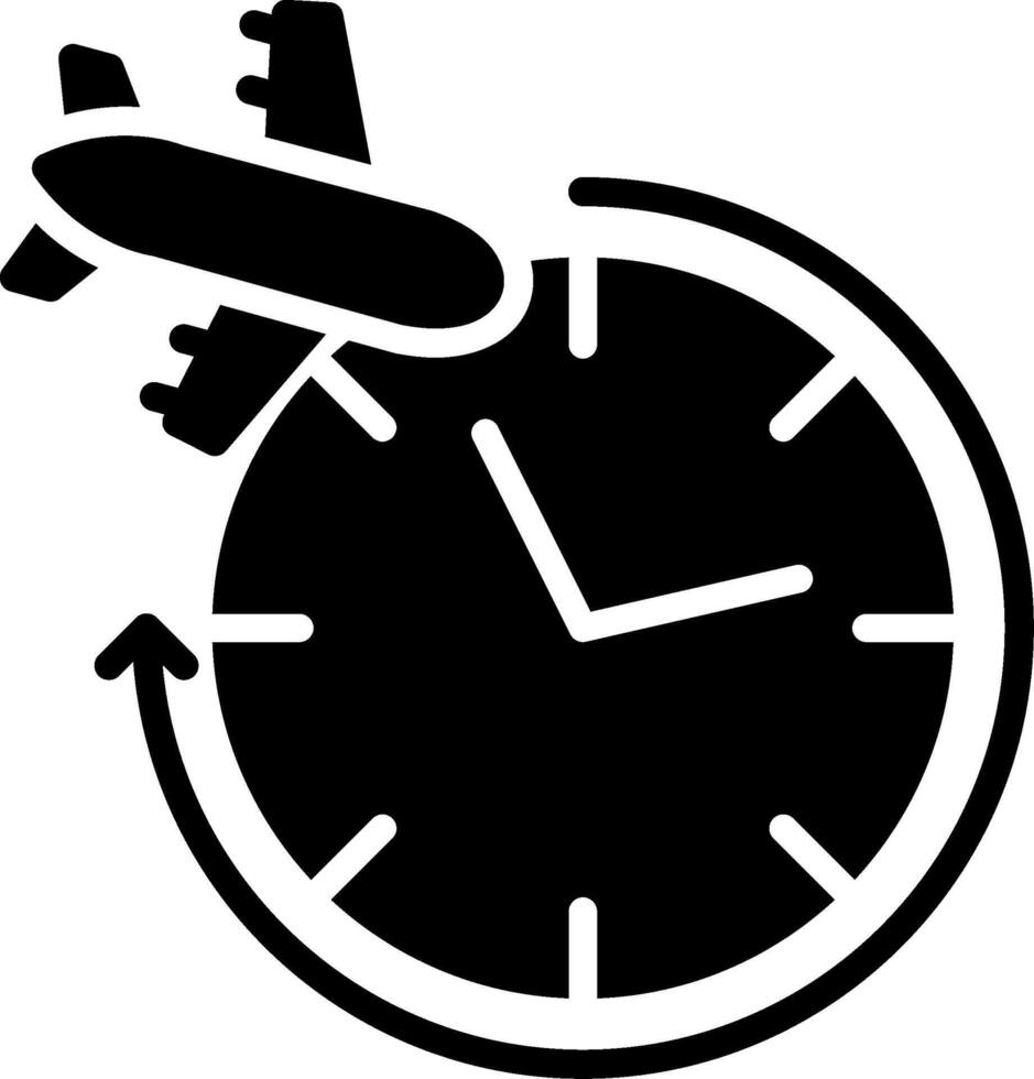 Clock Glyph Icon Design vector