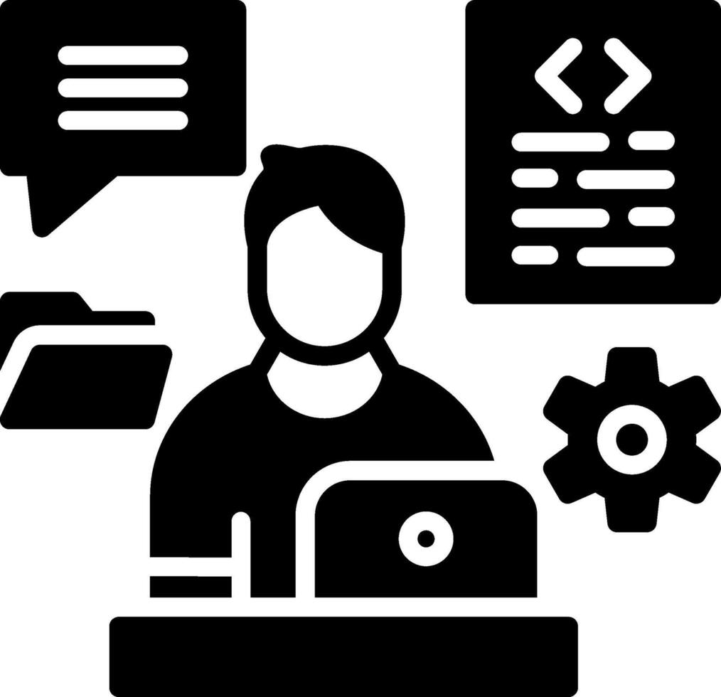 Multitask Glyph Icon Design vector