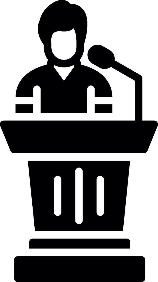 Podium Glyph Icon Design vector