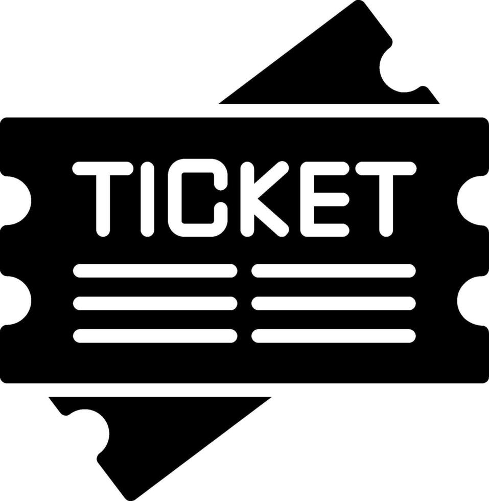 Ticket Glyph Icon Design vector