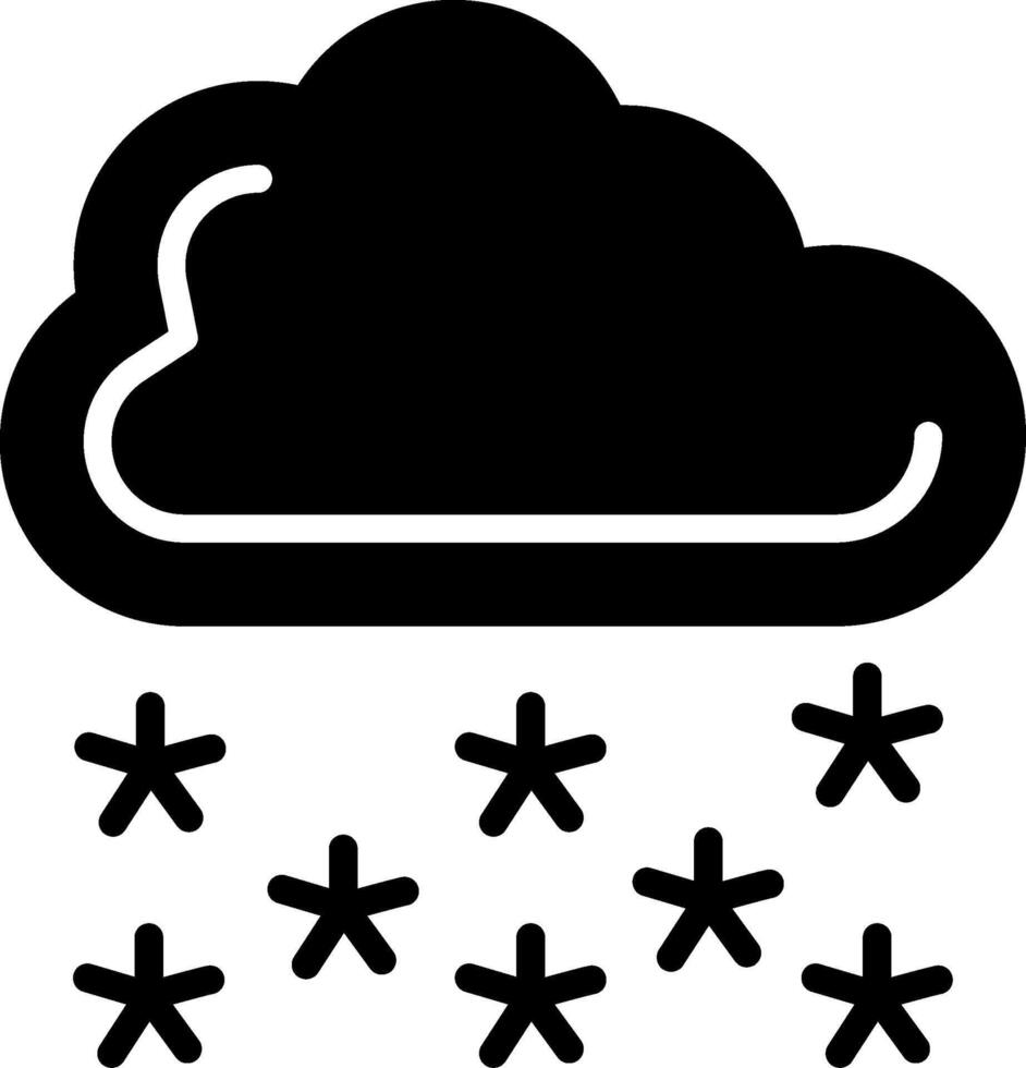 Snowfall Glyph Icon Design vector