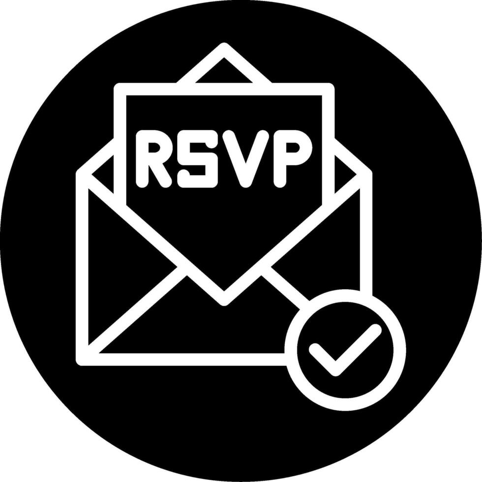 Rsvp Glyph Icon Design vector