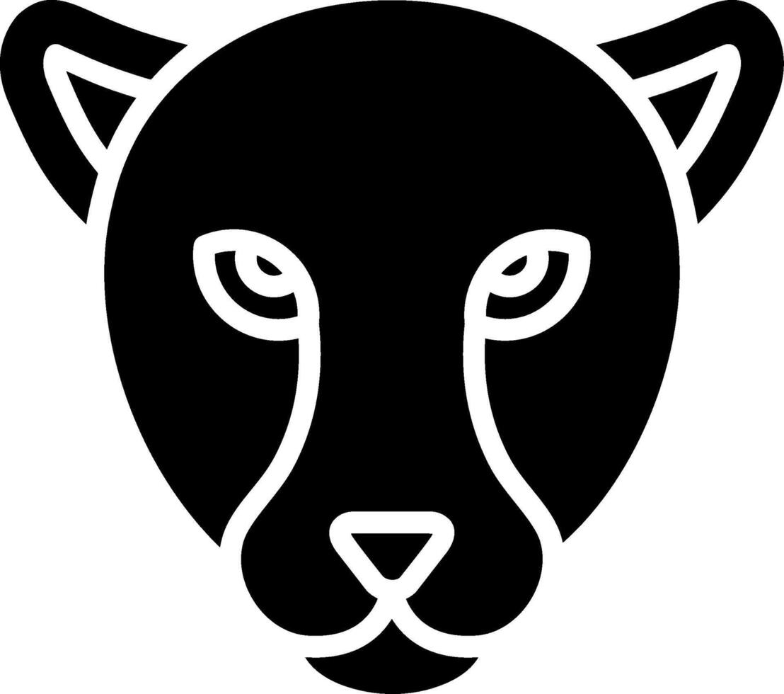 Jaguar Glyph Icon Design vector