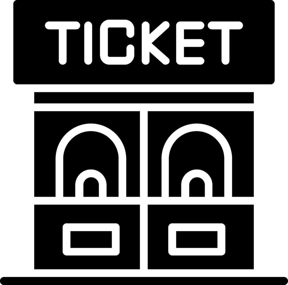Ticket Office Glyph Icon Design vector