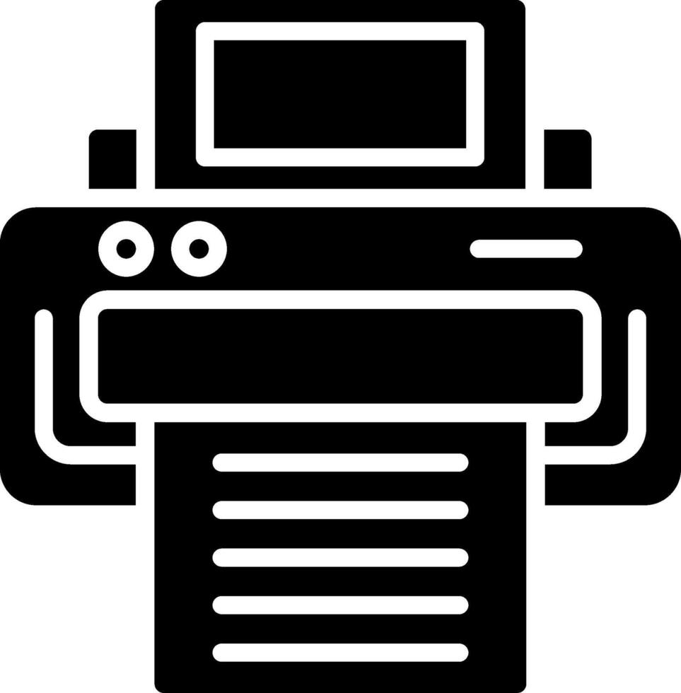 Print Glyph Icon Design vector