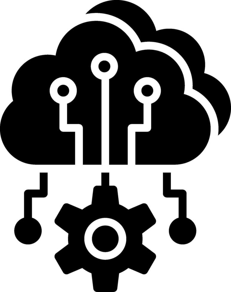 Cloud Computing Glyph Icon Design vector