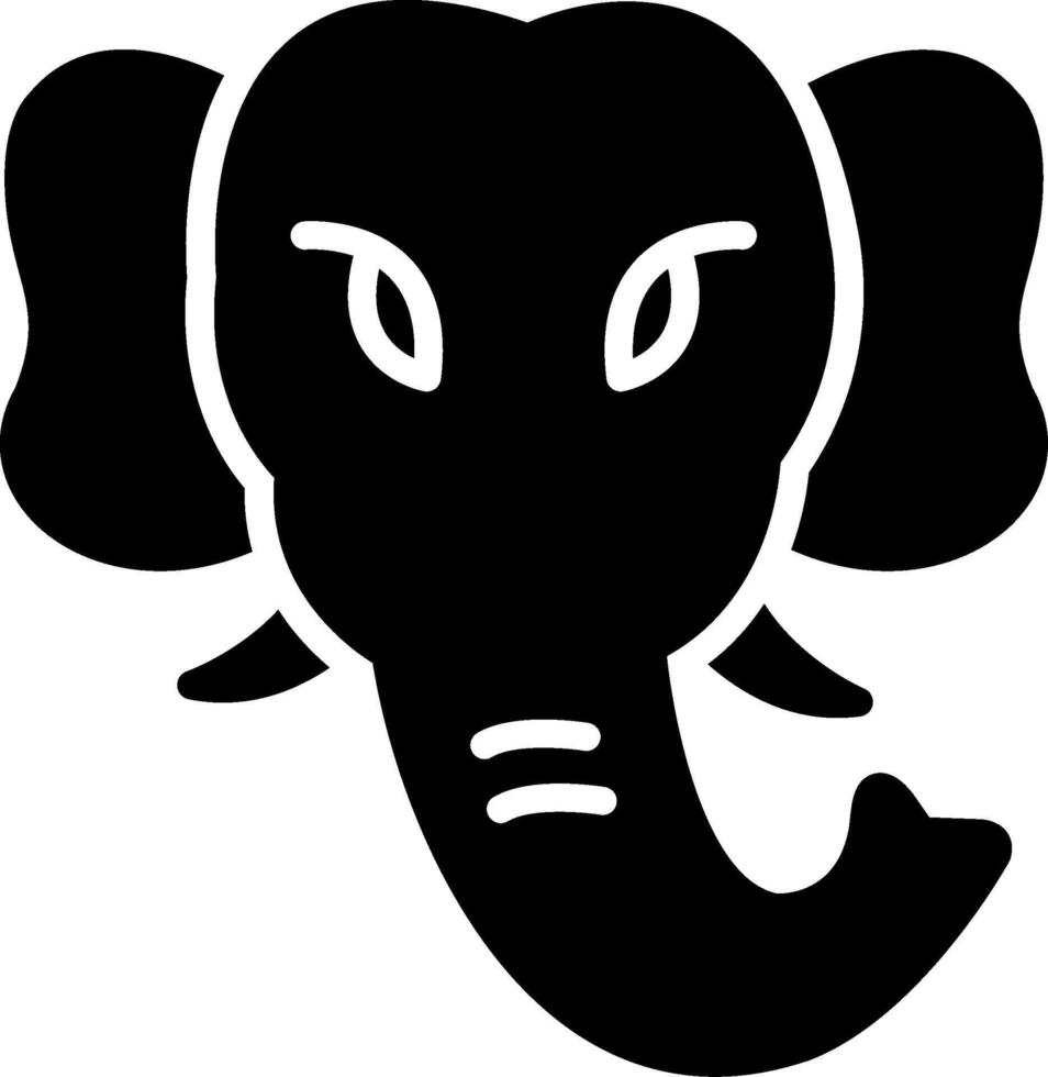 Elephant Glyph Icon Design vector