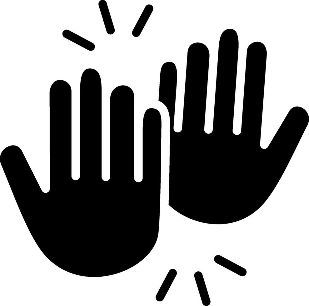 High Five Glyph Icon Design vector