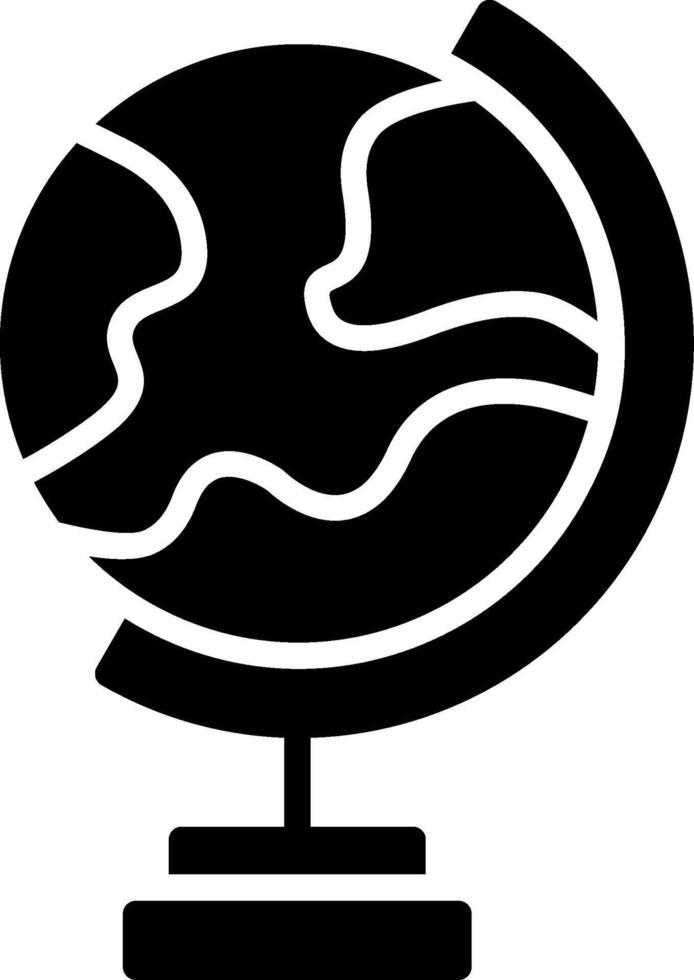 Earth Globe Glyph Icon Design vector