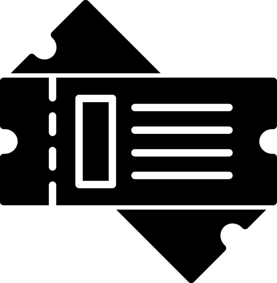 Ticket Glyph Icon Design vector