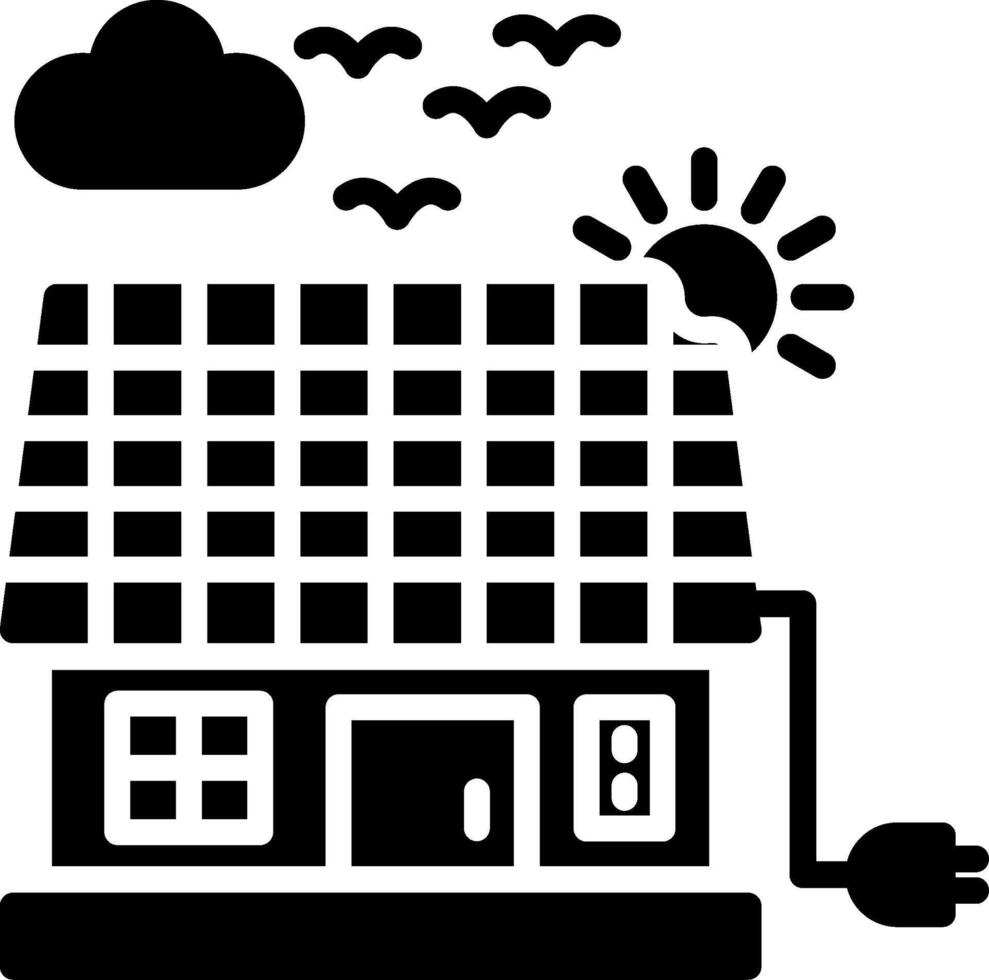 Solar Energy Glyph Icon Design vector