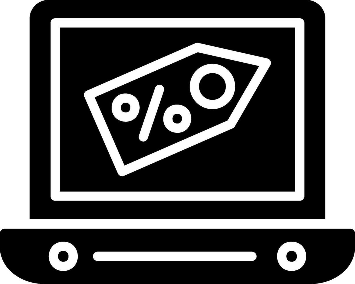 OnGlyph Discount Glyph Icon Design vector