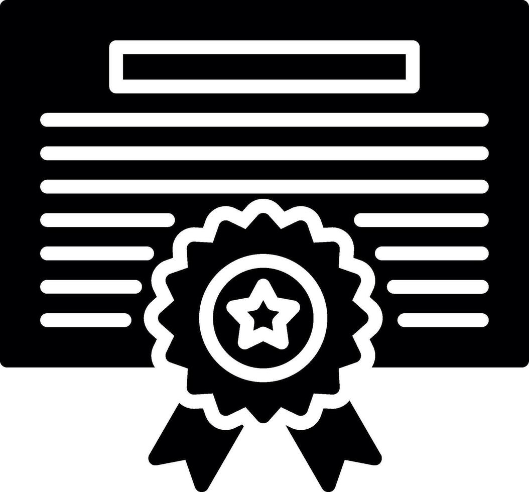Certificate Glyph Icon Design vector