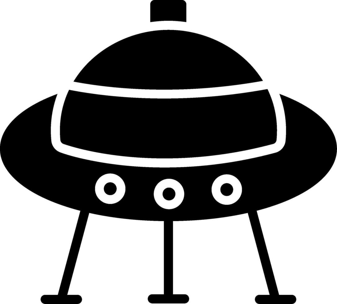 Alien Ship Glyph Icon Design vector
