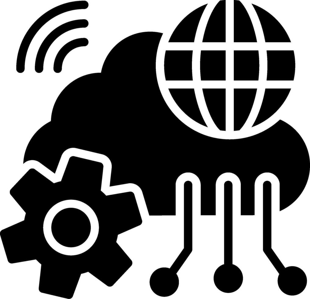 Cloud Network Glyph Icon Design vector