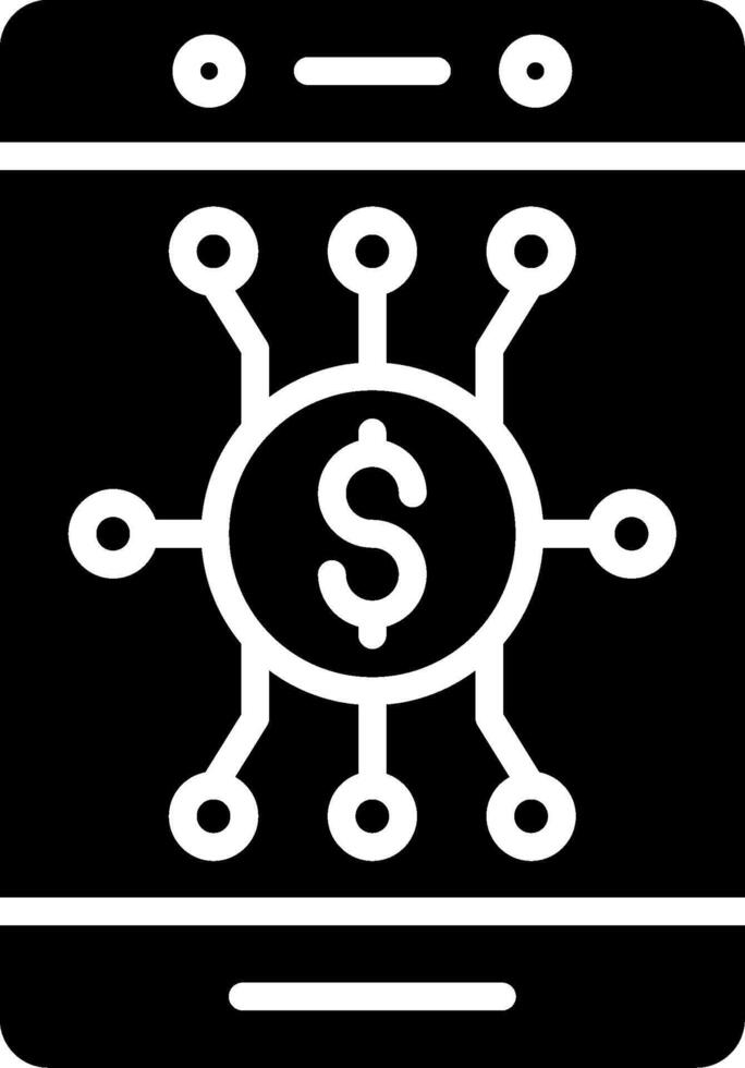 Digital Money Glyph Icon Design vector