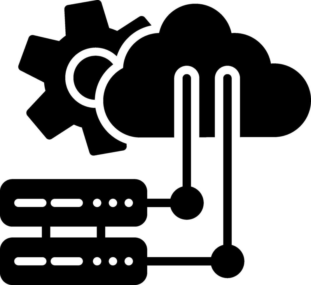 Cloud Server Glyph Icon Design vector